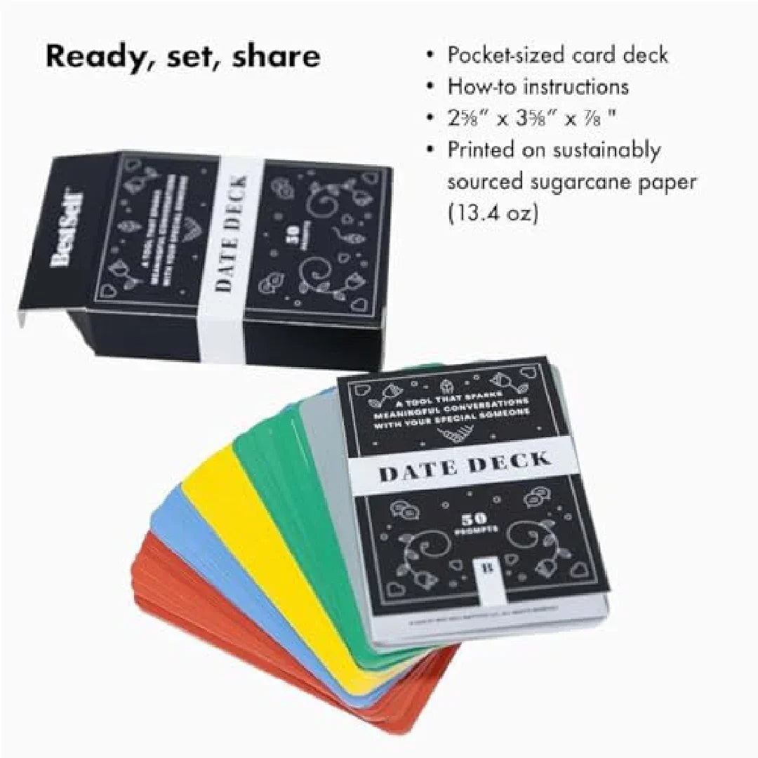 Date Deck: Ignite Meaningful Conversations & Connection (50 Prompts) Age 18+ - Jaiman Toys