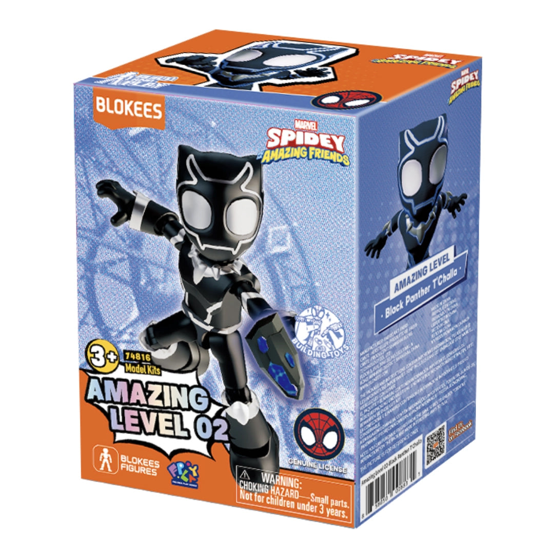 Blokees 74816 Marvel Black Panther Buildable Figure – Amazing Level 02 Model Kit | Spidey & His Amazing Friends Toy (Ages 3+)