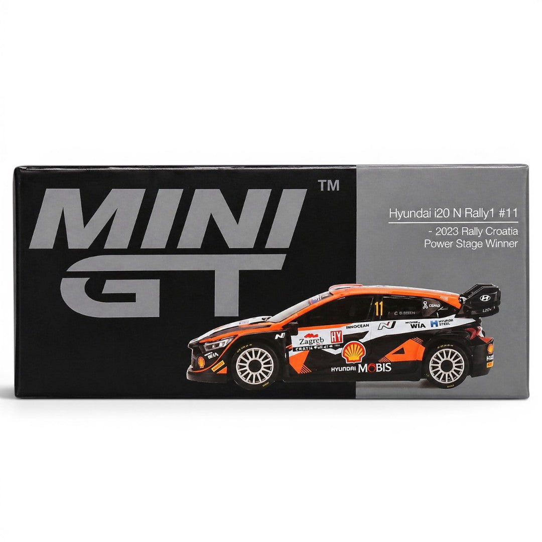 Mini GT 1:64 Hyundai i20 N Rally1 #11 – 2023 Rally Croatia Power Stage Winner Diecast Model Car