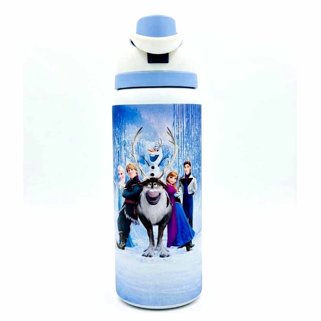 Stainless Steel Insulated Water Bottle 950ml with Built-in Straw – Leakproof School Water Bottle for Children (Cartoon Character Designs)