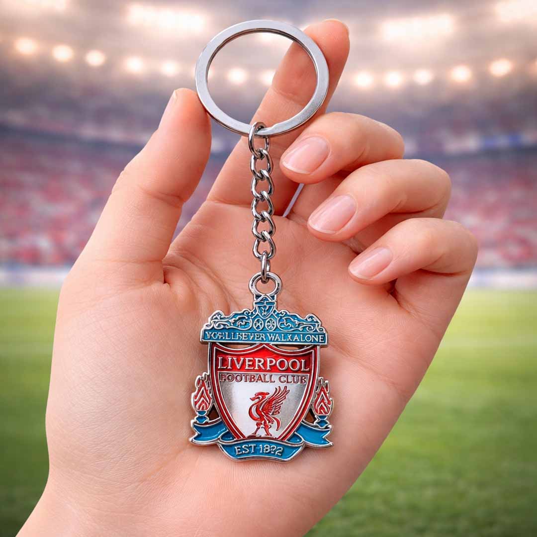 Liverpool F.C. Metal Keychain – Football Club Crest Keyring for Soccer Fans