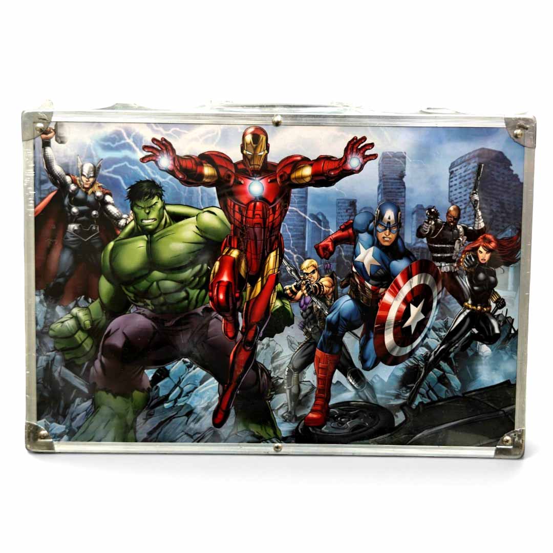 Avengers Kids Art Kit 145+ Pieces Aluminium Colouring Set with Crayons, Markers, Paints & Sketch Supplies