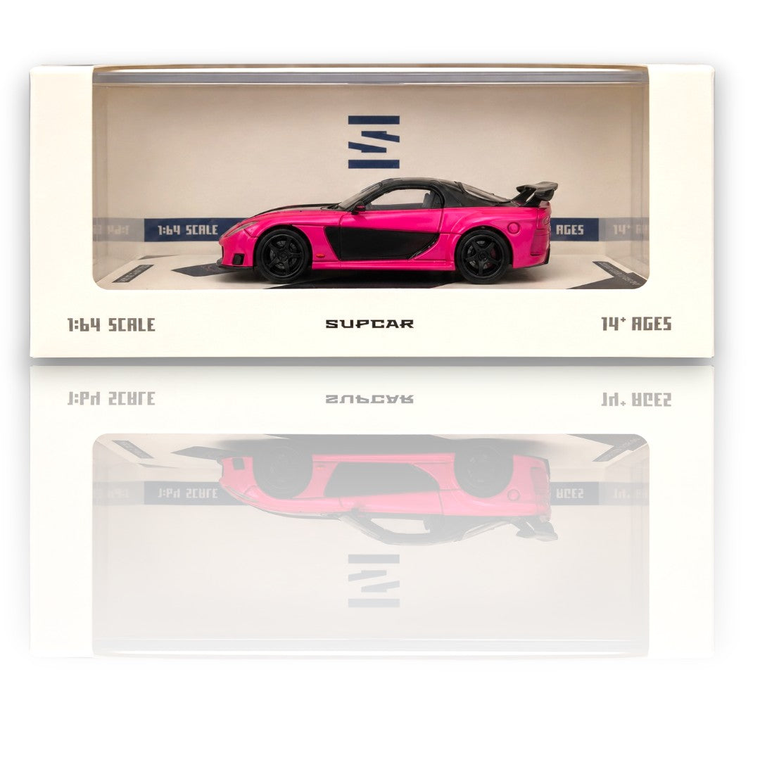 SUPCAR 1:64 Mazda RX-7 VeilSide Fortune Diecast Model Car | Premium JDM Collectible | Pink & Black