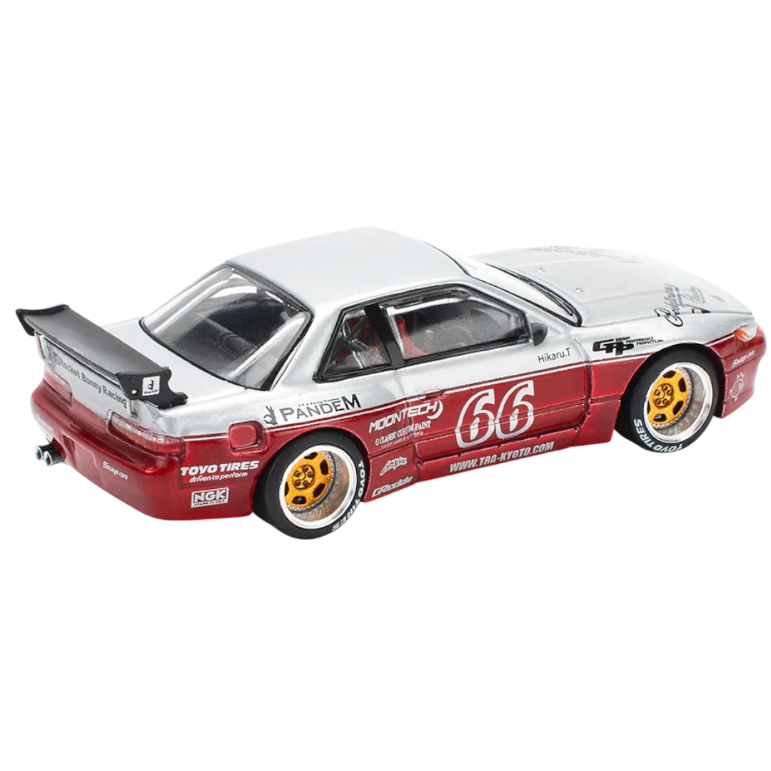POP RACE Pandem Nissan Silvia S13 No.66 1:64 Die-Cast Car Model | PR64-258 JDM Drift Edition