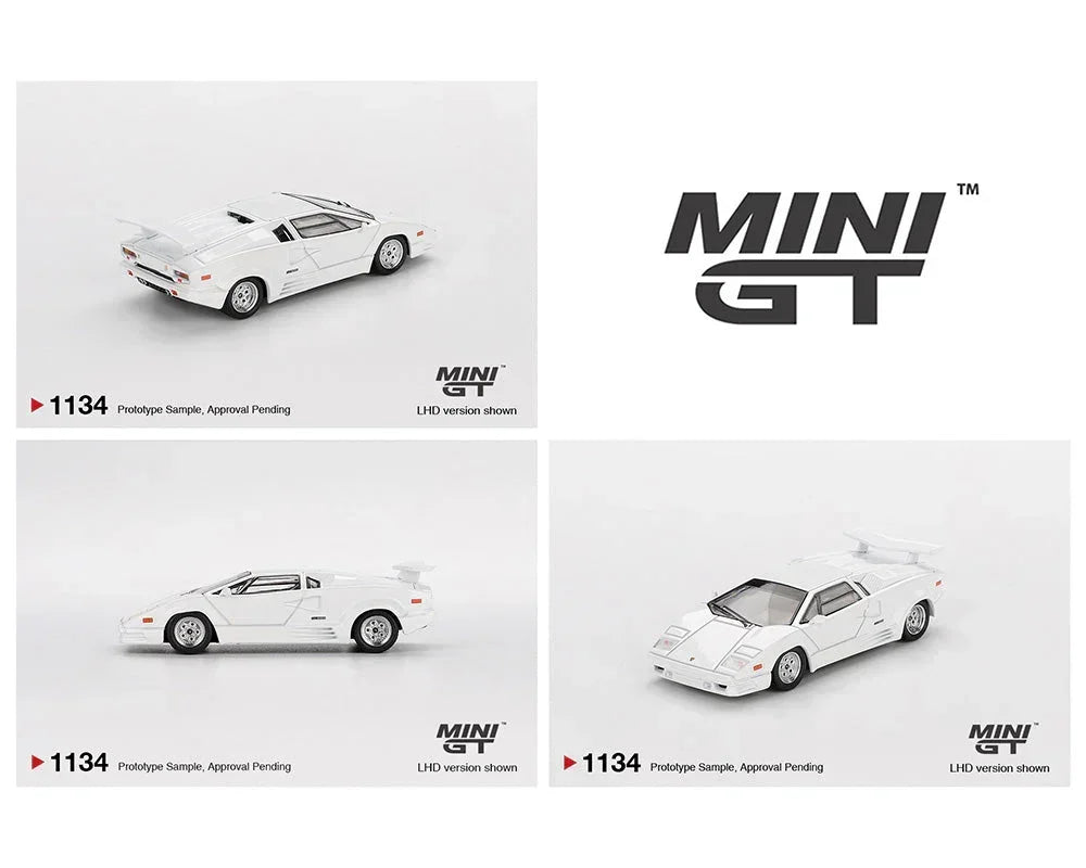 Mini GT 1:64 Duo Set Roxy Porsche 911 GT3 R #77 AO Racing IMSA 2024 + Lamborghini Countach 25th Anniversary White | Premium Diecast Models