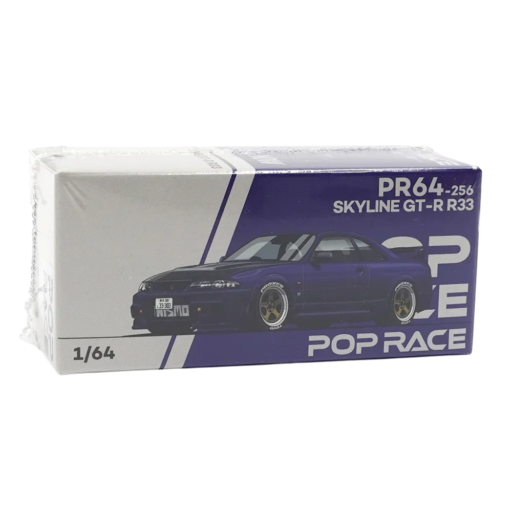 POP RACE Nissan Skyline GT-R R33 Purple 1:64 Die-Cast Car Model | PR64-256 Collector Edition