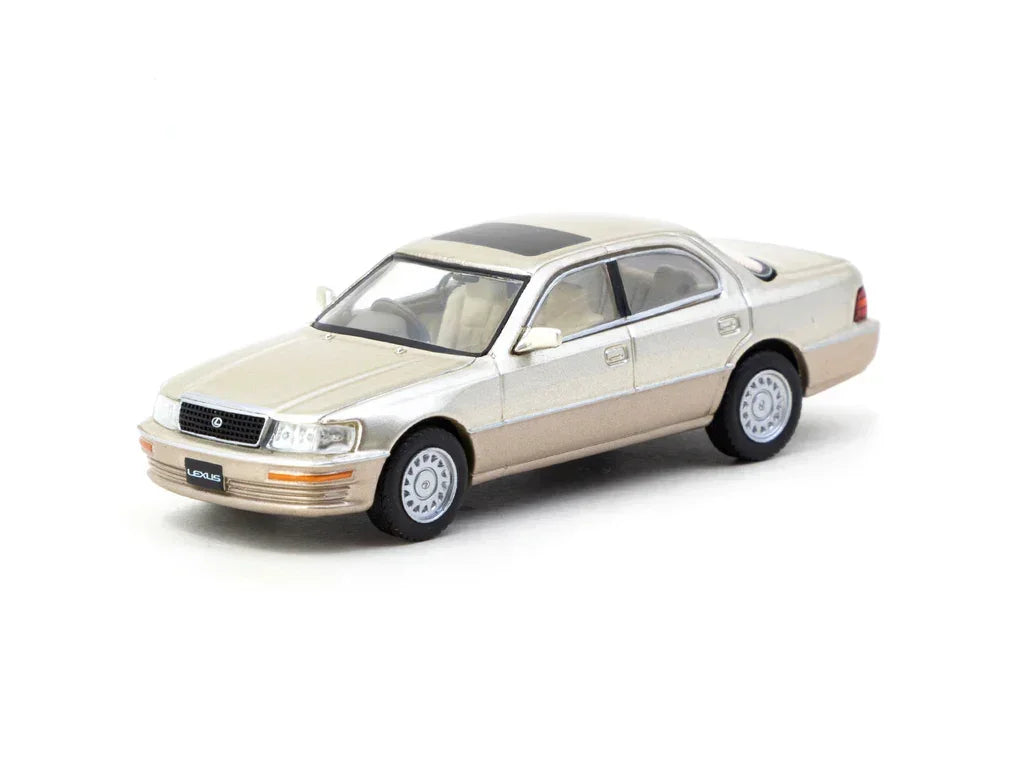 Tarmac Works 1:64 Lexus LS400 Champagne Beige Metallic Diecast Model Car | Premium JDM Collector Edition