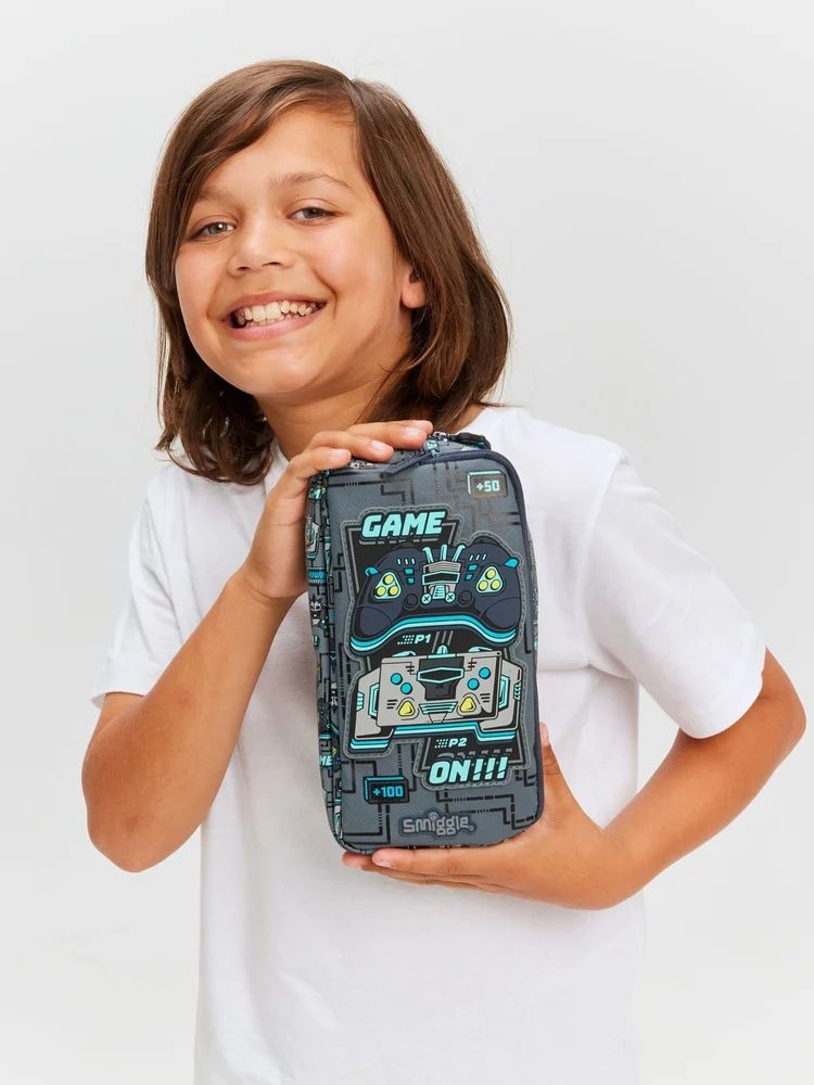 Smiggle Game On Pencil Pouch – Gaming Theme Kids School Stationery Pouch