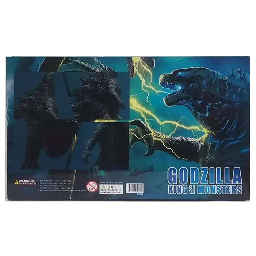 Godzilla King of the Monsters action figure box with dramatic lightning background art