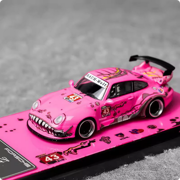 Flame 1:64 Porsche 911 (993) RWB Dinosaur Edition Die-Cast Model Car with Display Case | Premium Collectible | 2 Variants