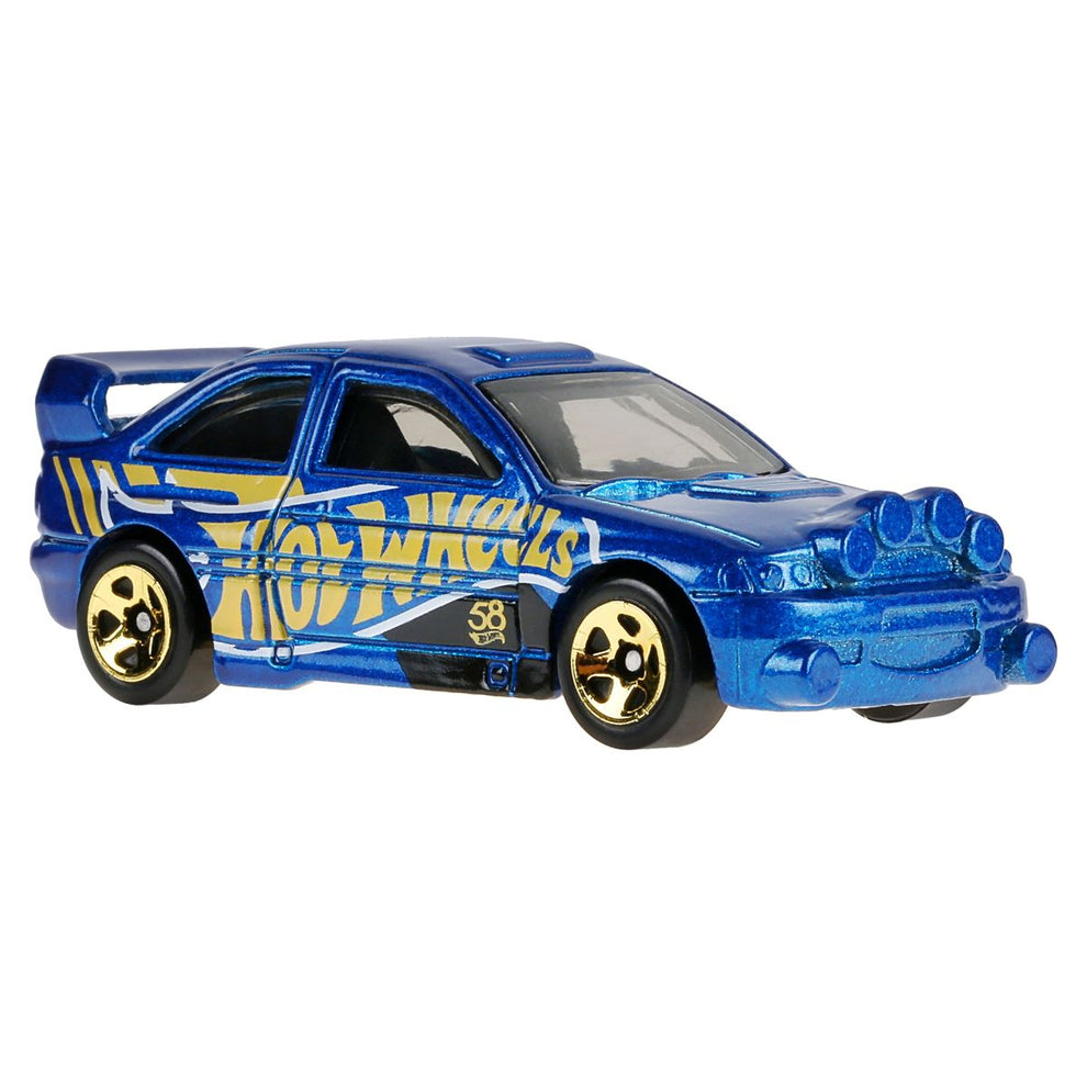 Hot Wheels Pearl & Chrome Collection Pack of 5 Die-Cast Model Cars | Fiat 500e, Ford Escort, Track Dwagon, Toyota Land Cruiser 80 & Rodger Dodger 2.0 | 1:64 Scale Collectible Set