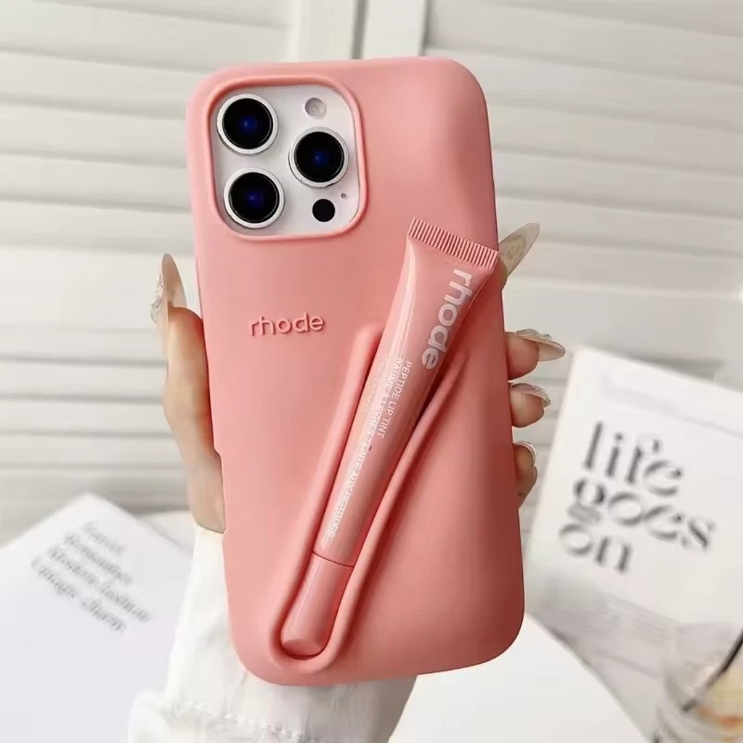 Rhode Fall Lip Case for iPhone 14, 15 & 16 Series – Soft Silicone Phone Cover with Lip Balm Included