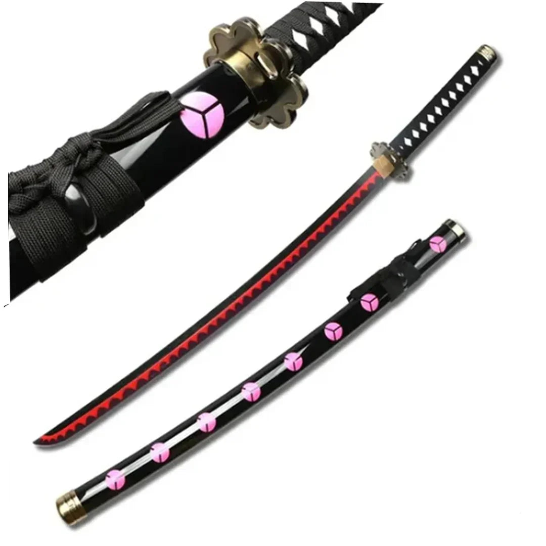 One Piece Roronoa Zoro Shusui Sword – Wooden Katana with Plastic Scabbard & Light Effect | Anime Cosplay Samurai Sword 104cm