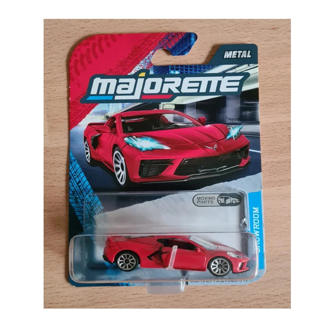 Majorette Showroom Chevrolet Corvette Die-Cast Car – Red | 1:64 Scale | Moving Parts | Metal