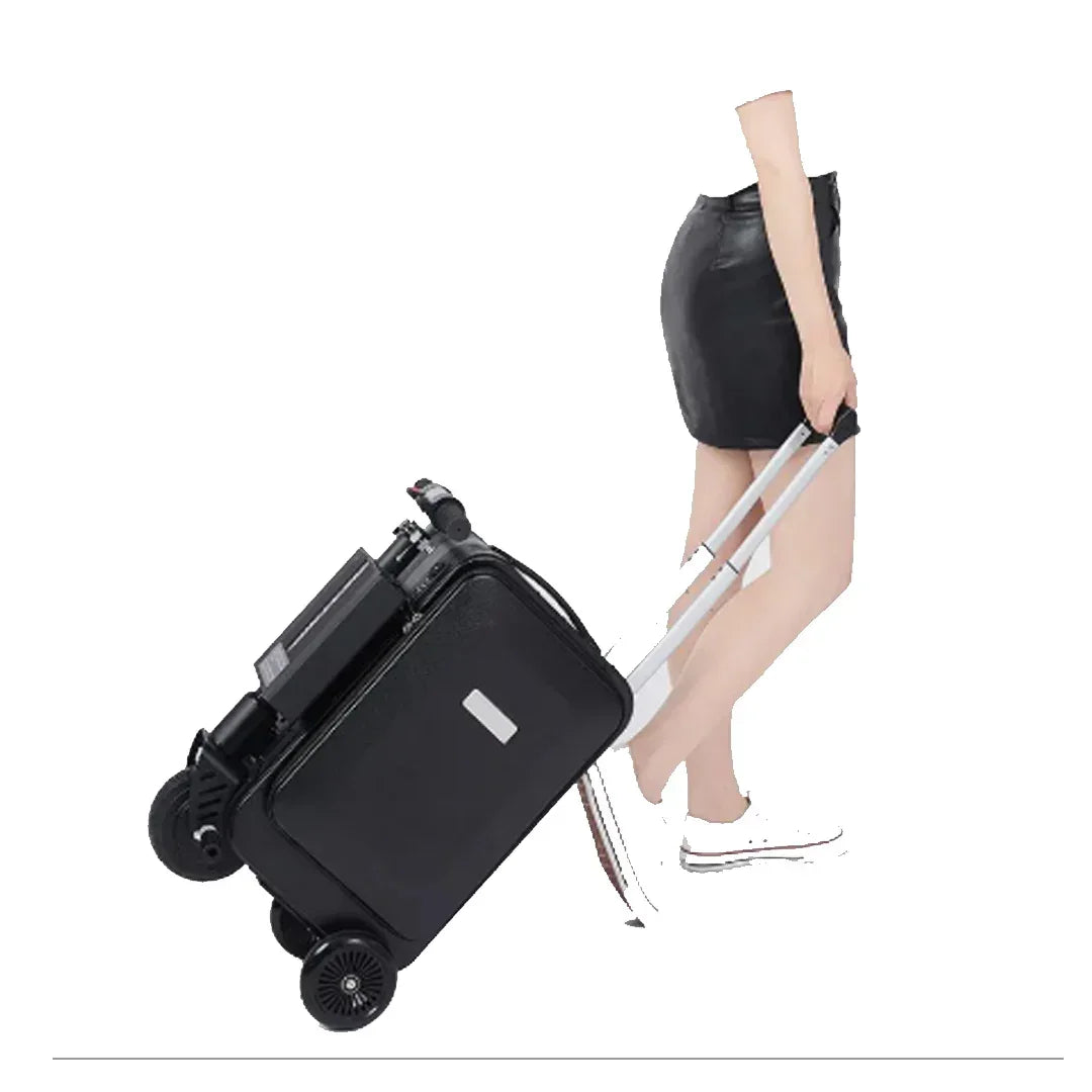 Smart Electric 20 Inch Ride-On Luggage with Removable Battery & Front Drive Wheel - Silver