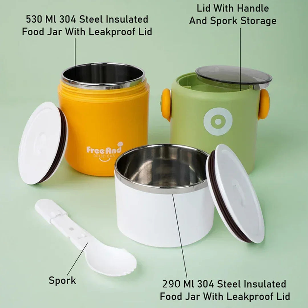 Stainless Steel Snack Tiffin Box For Kids 820 ML - Jaiman Toys