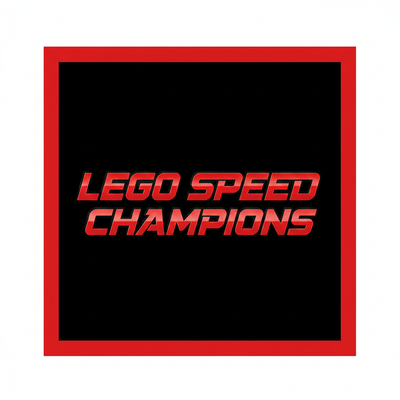 LEGO Speed Champions logo with bold red lettering on a black background