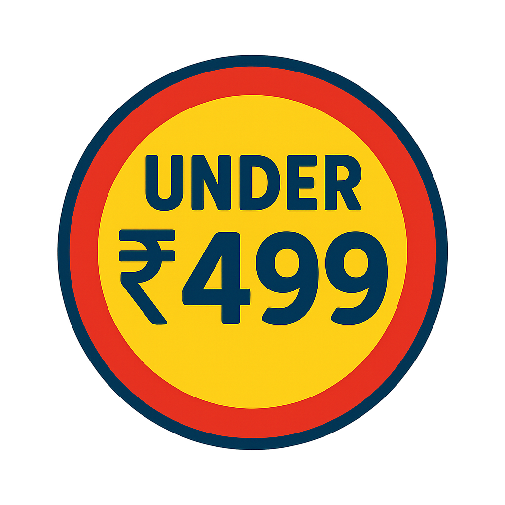 Yellow price badge with 'Under ₹499' for affordable toys and gifts