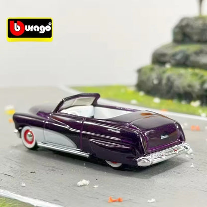 Bburago 1:64 Eternal Ray 1950 Mercury Convertible Die-Cast Model Car | Eternal Classics No.10 | Purple