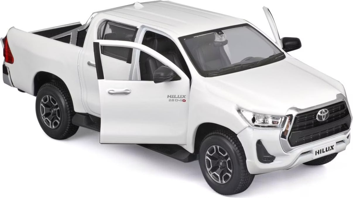 Maisto 1:24 Scale Die‑Cast Model – Toyota Hilux Pickup Truck (White) - Jaiman Toys