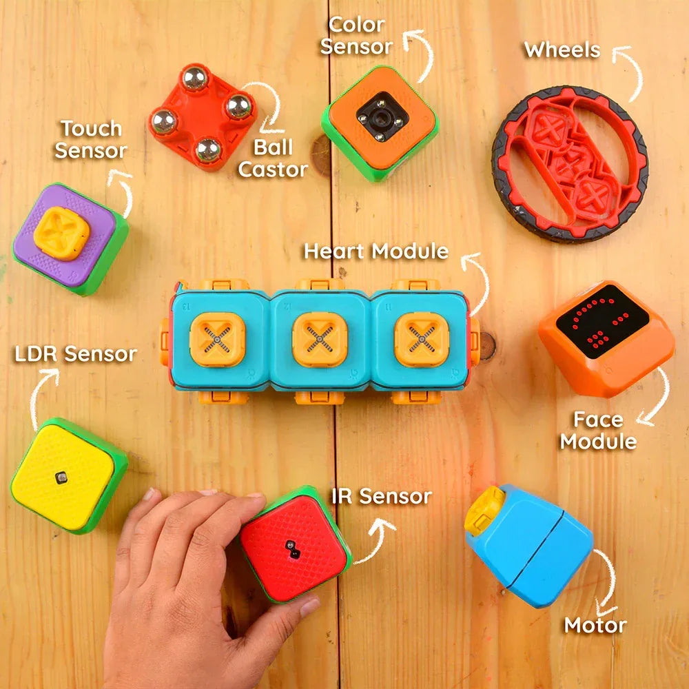 Avishkaar Tweak Robotics Kit for Kids | Modular STEM Toy with Block Coding & Sensors