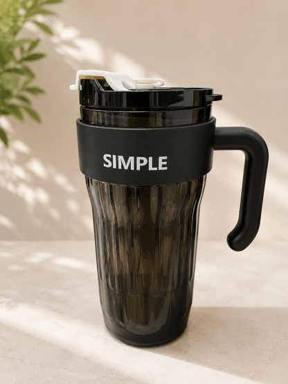 Simple Coffee Tumbler Leak-Resistant Lid & Handle with Straw (920 ml)