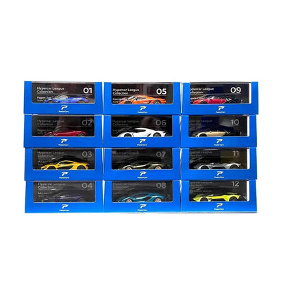 PosterCars 1:64 Hypercar League Collection – 12-Piece Diecast Supercar Set (Pagani, McLaren, Koenigsegg, Lamborghini, Bugatti, Aston Martin)