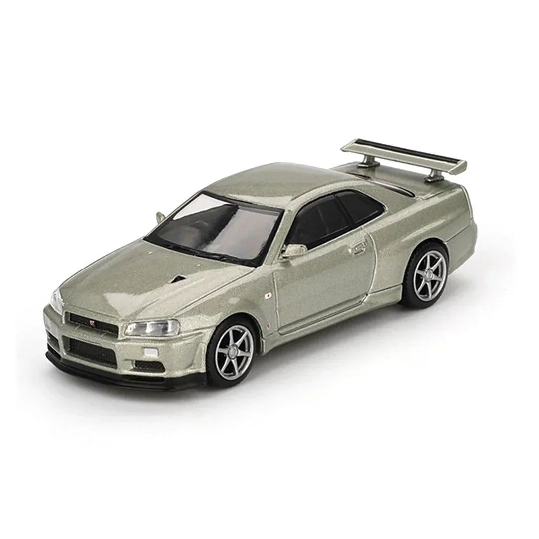 Mini GT 1:64 Duo Diecast Set – Lamborghini Revuelto Viola 30th Matte + Nissan Skyline GT-R R34 Millennium Jade Collectibles