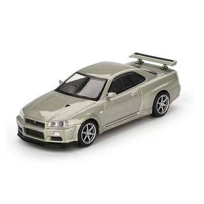 Mini GT 1:64 Duo Diecast Set – Lamborghini Revuelto Viola 30th Matte + Nissan Skyline GT-R R34 Millennium Jade Collectibles
