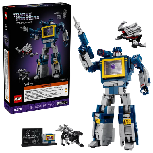LEGO Icons 10358 Transformers: Soundwave Building Set – 1505 Pieces, Transforming Robot & Cassette Player Model