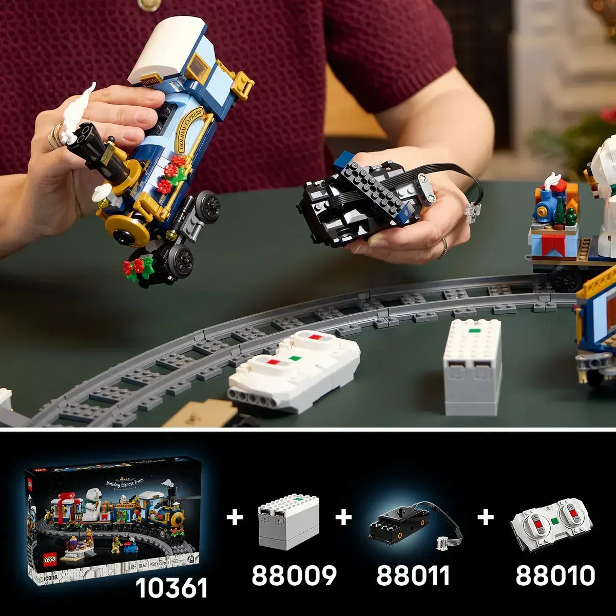 LEGO 10361 Holiday Express Train – Christmas Building Set (956 Pieces) | Festive Collectible Train Toy For Adults & Kids