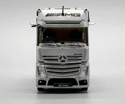 GCD 1:64 Silver AMG Actros Gigaspace 4x2 Trailer Truck Model Diecast Metal Car