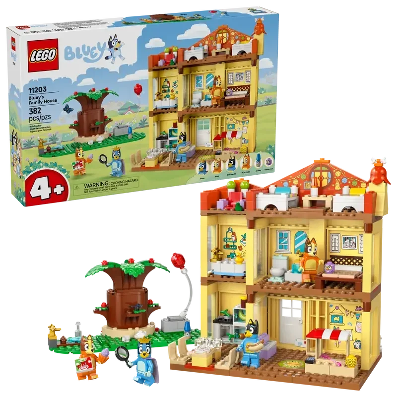 LEGO 11203 Bluey: Blueys Family House - Toddler Toy for 4 Year Old Boys and Girls - House Playset Includes Bluey and 5 Popular Characters - - Jaiman Toys