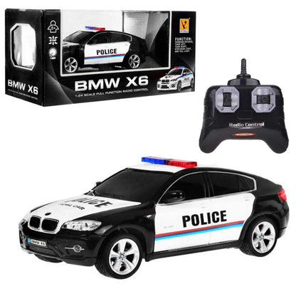 Guokai 1:24 Scale BMW X6 Sports Police Car with 2.4GHz Remote Control – High-Speed RC Patrol Vehicle with Realistic Lights & Sounds - Jaiman Toys