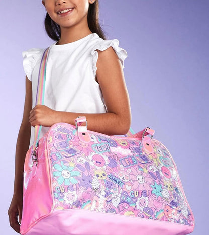 Smiggle Travel Duffel Bag | Kids Weekender Bag with Adjustable Shoulder Strap & 43cm Large Capacity