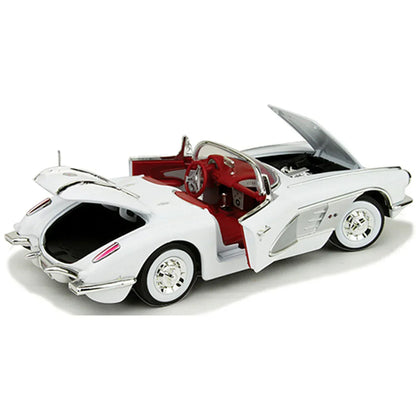1958 Chevrolet Corvette White 1:18 Diecast Car Model - Jaiman Toys