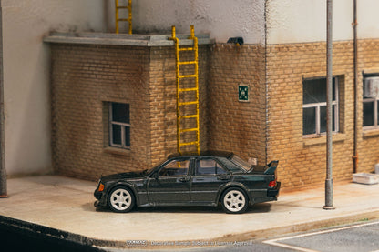 Tarmac Works GLOBAL64 1:64 Mercedes-Benz 190E 2.5-16 EVO 1 Blue-Black Metallic Diecast Model Car (T64G-057-BK)