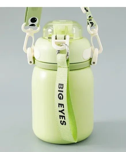 Cute Big Eyes Ding Insulation Cup Cartoon Portable Double Drinking Straw Cup 550 ML (Green) - Jaiman Toys