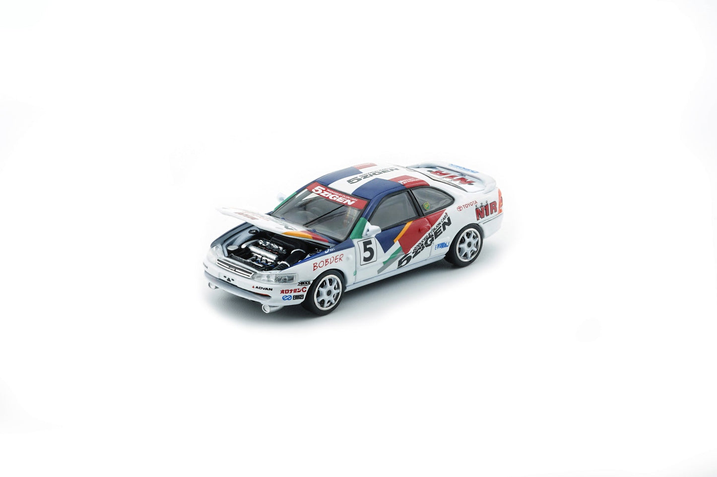 BM Creations 1:64 Toyota Levin 101 5ZIGEN #5 (RHD) Diecast Model Car | Premium Racing Collectible | 64B0485