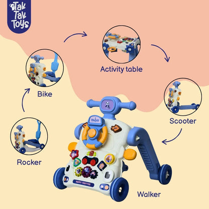 Nubo 5-in-1 Happy Trotter for Kids – Multi-Function Baby Walker, Ride-On & Activity Trotter | Musical & Interactive Toy | Adjustable Push Walker
