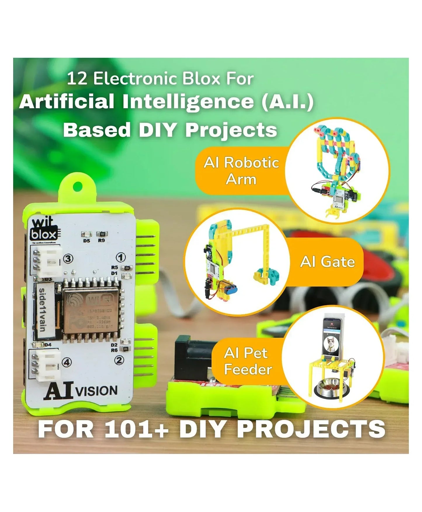 WitBlox AI Artificial Intelligence Robotic Science Kit for 101+ Project- 174 parts