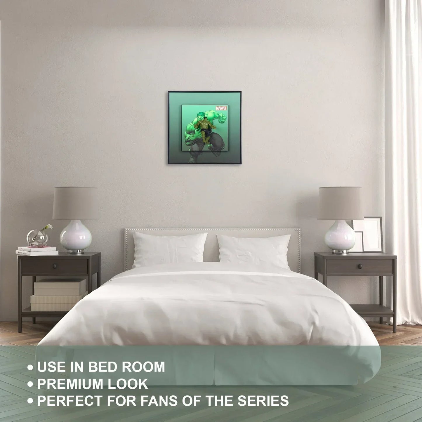 3D Hulk Action Figure Decorative Wall Frames – 40x40 cm | Dynamic Superhero Wall Art for Marvel Fans & Collectors | Premium Decor & Powerful Gift for Avengers Lovers - Jaiman Toys
