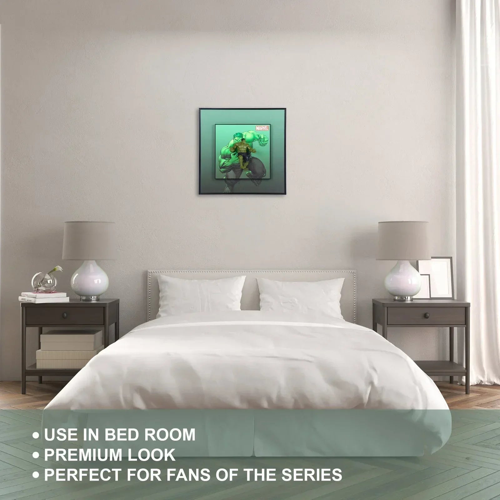 3D Hulk Action Figure Decorative Wall Frames – 40x40 cm | Dynamic Superhero Wall Art for Marvel Fans & Collectors | Premium Decor & Powerful Gift for Avengers Lovers - Jaiman Toys