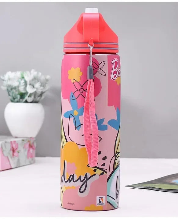 Striders Barbie Printed Stainless Steel Sipper Bottle - 700Ml - Jaiman Toys