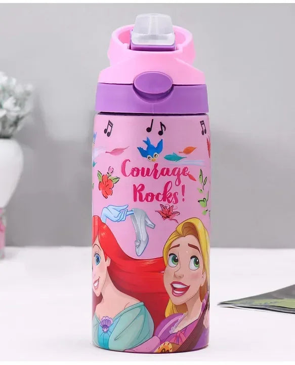 Striders Disney Princess Printed Stainless Steel Sipper Bottle - 500Ml - Jaiman Toys
