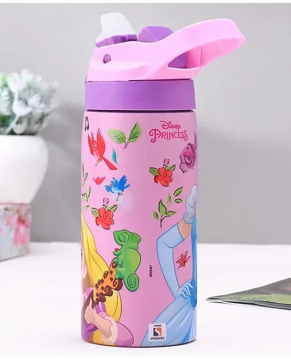Striders Disney Princess Printed Stainless Steel Sipper Bottle - 500Ml - Jaiman Toys