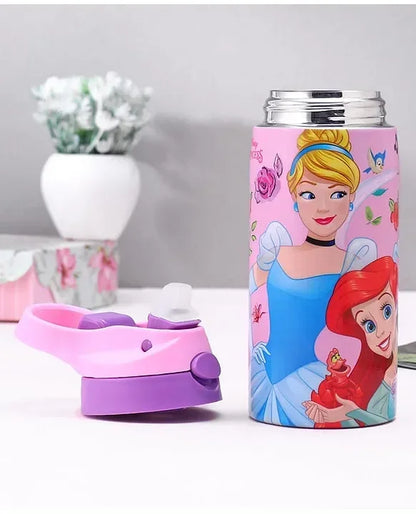 Striders Disney Princess Printed Stainless Steel Sipper Bottle - 500Ml - Jaiman Toys