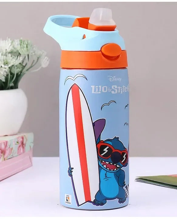 Striders Disney Lilo and Stitch Printed Stainless Steel Sipper Bottle - 500Ml - Jaiman Toys