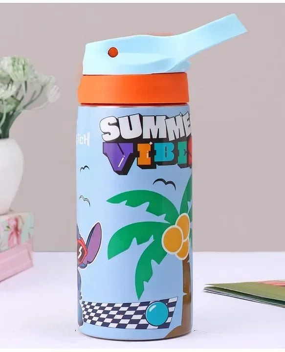 Striders Disney Lilo and Stitch Printed Stainless Steel Sipper Bottle - 500Ml - Jaiman Toys