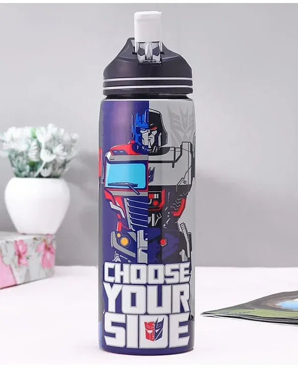 Striders Transformers Printed Stainless Steel Sipper Bottle - 700Ml - Jaiman Toys
